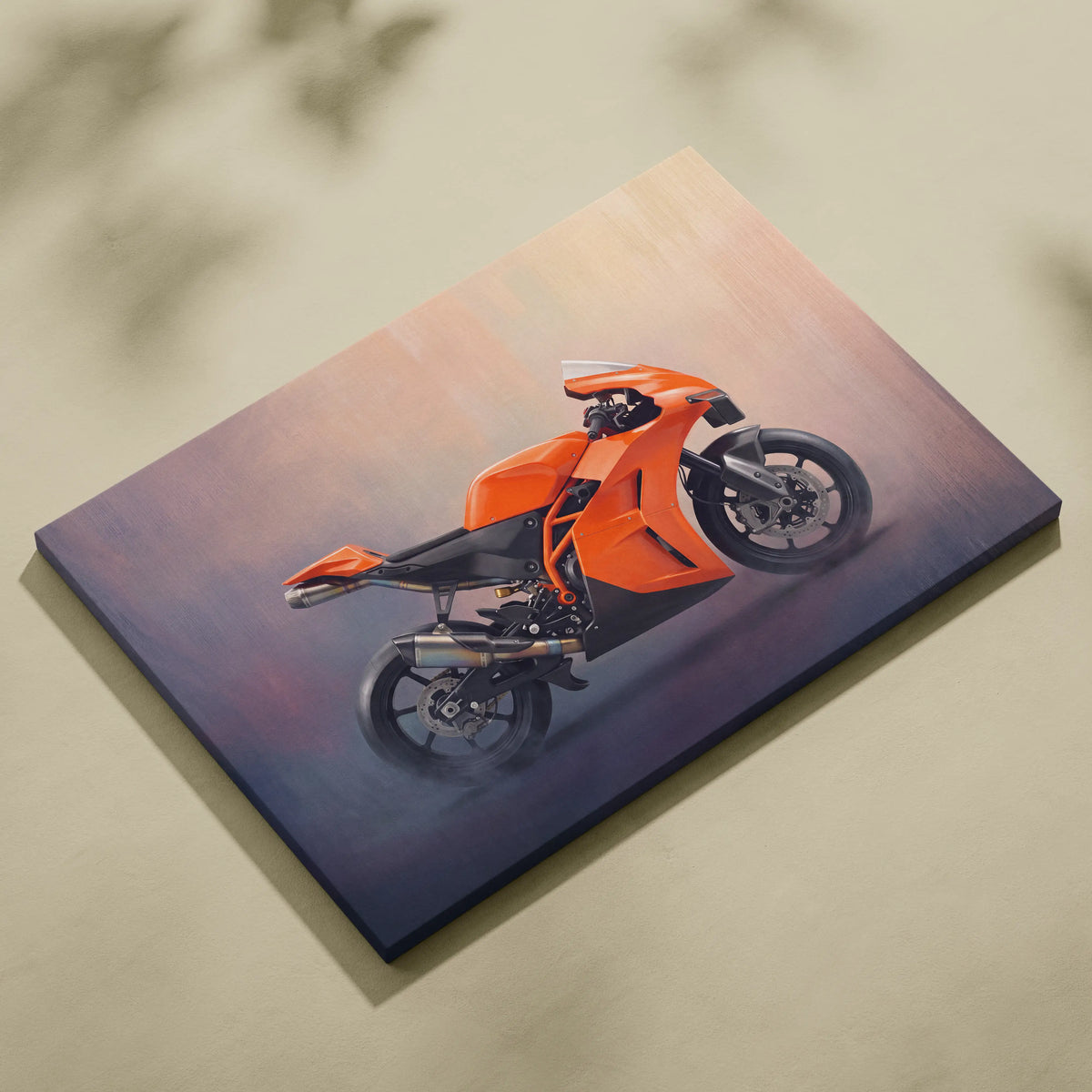 KTM RC 8C Inspired Sport Bike Wall Art, Track Racing Canvas Print & Superbike Decor