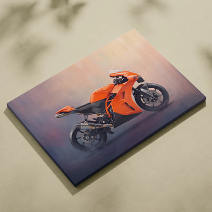 KTM RC 8C Inspired Sport Bike Wall Art, Track Racing Canvas Print & Superbike Decor