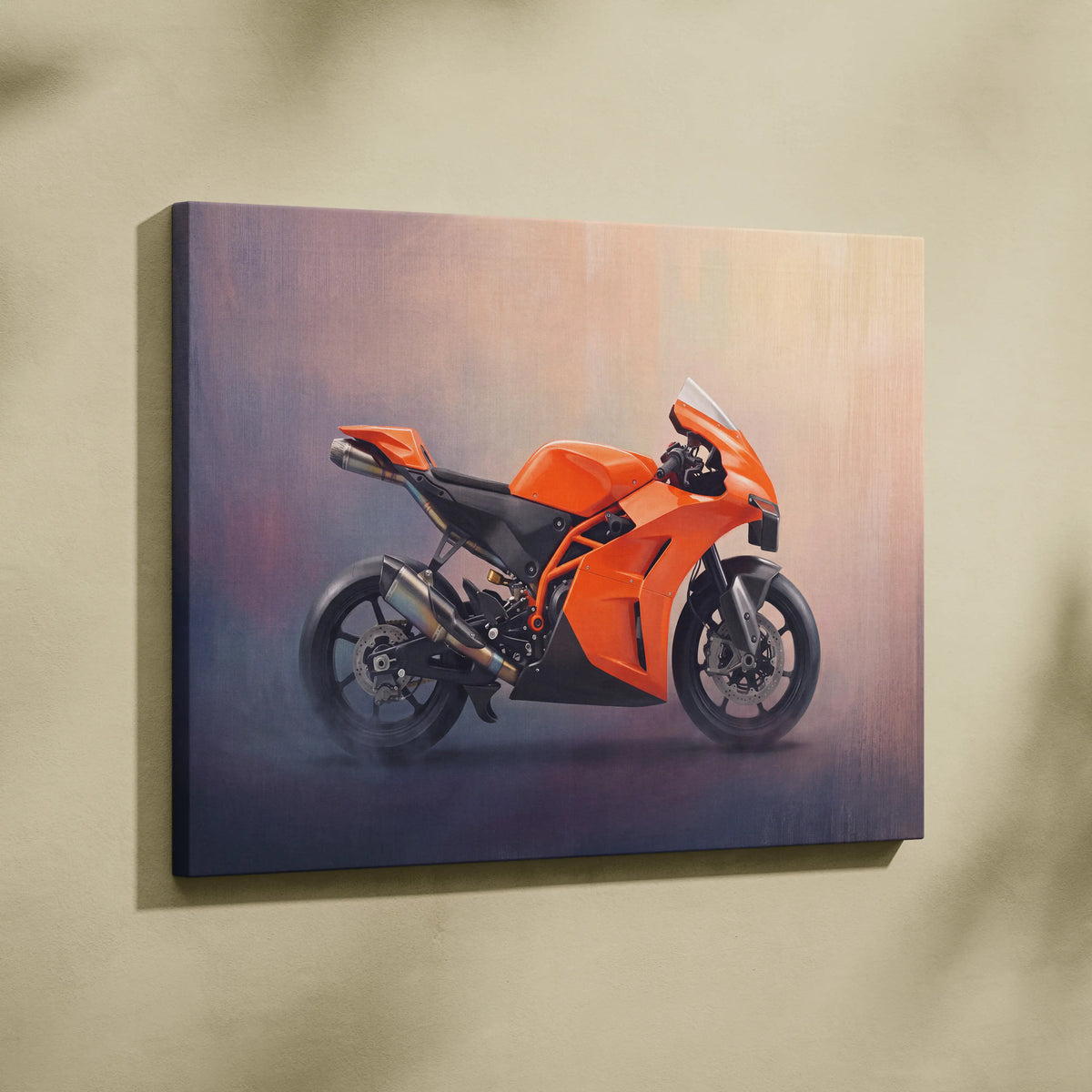 KTM RC 8C Inspired Sport Bike Wall Art, Track Racing Canvas Print & Superbike Decor