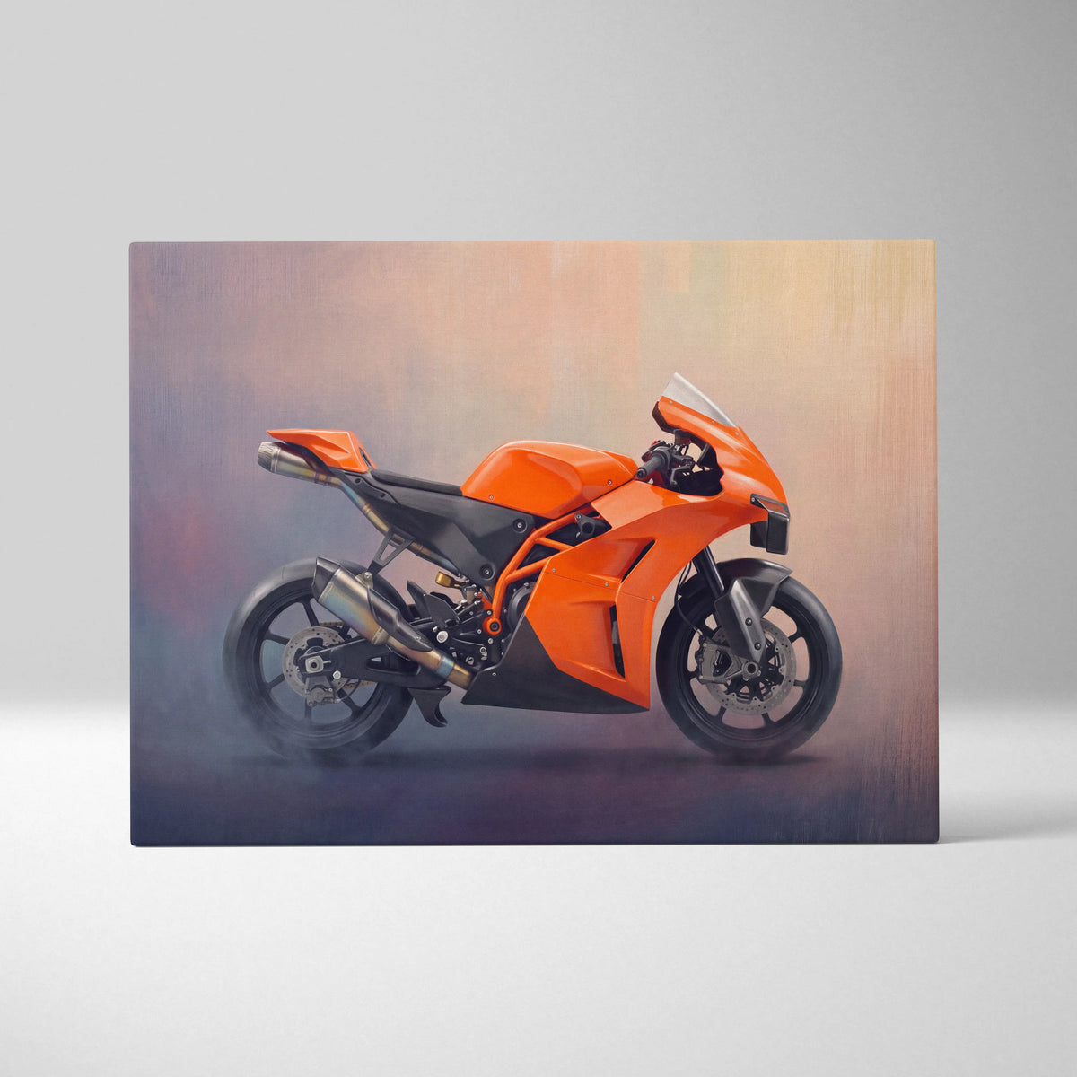 KTM RC 8C Inspired Sport Bike Wall Art, Track Racing Canvas Print & Superbike Decor