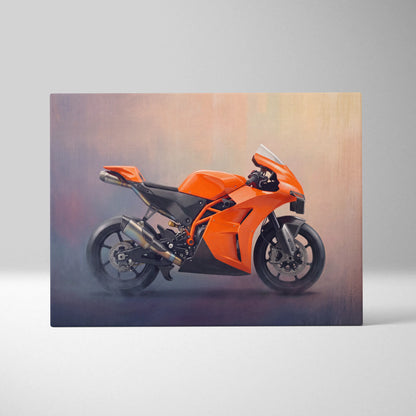 KTM RC 8C Inspired Sport Bike Wall Art, Track Racing Canvas Print & Superbike Decor