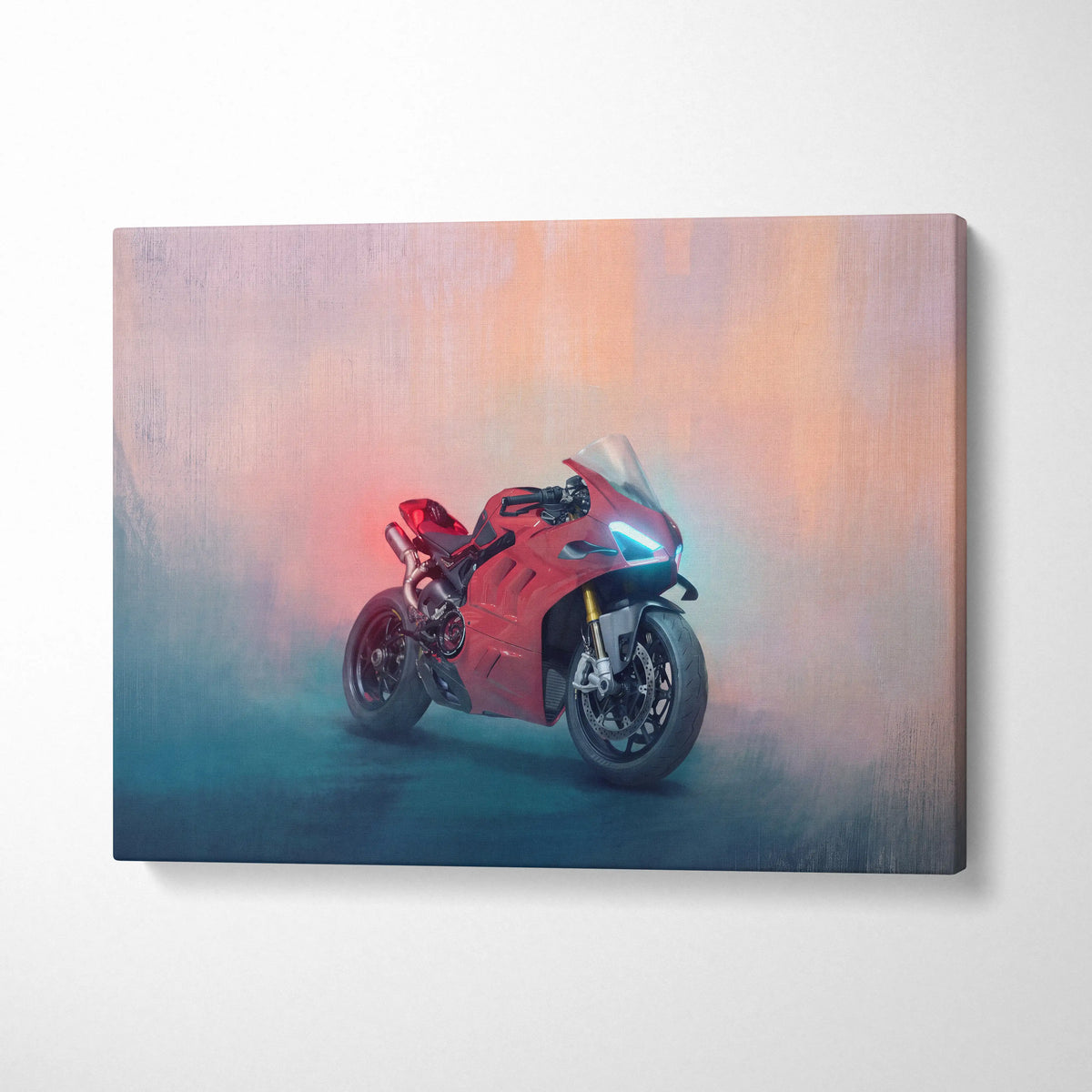 Ducati Panigale V4 Inspired Canvas Art, Supersport Wall Art & Italian Superbike Racing Poster Decor