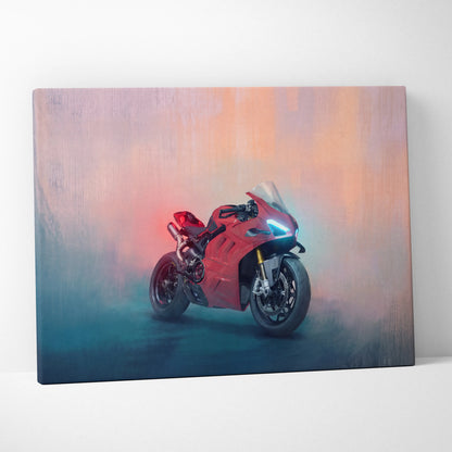 Ducati Panigale V4 Inspired Canvas Art, Supersport Wall Art & Italian Superbike Racing Poster Decor