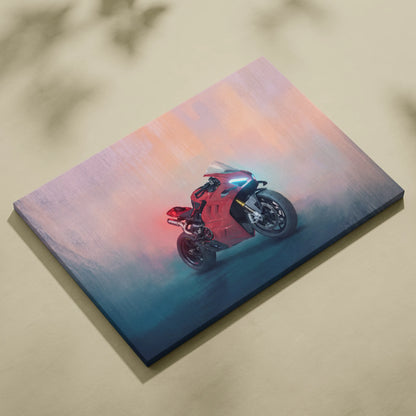 Ducati Panigale V4 Inspired Canvas Art, Supersport Wall Art & Italian Superbike Racing Poster Decor