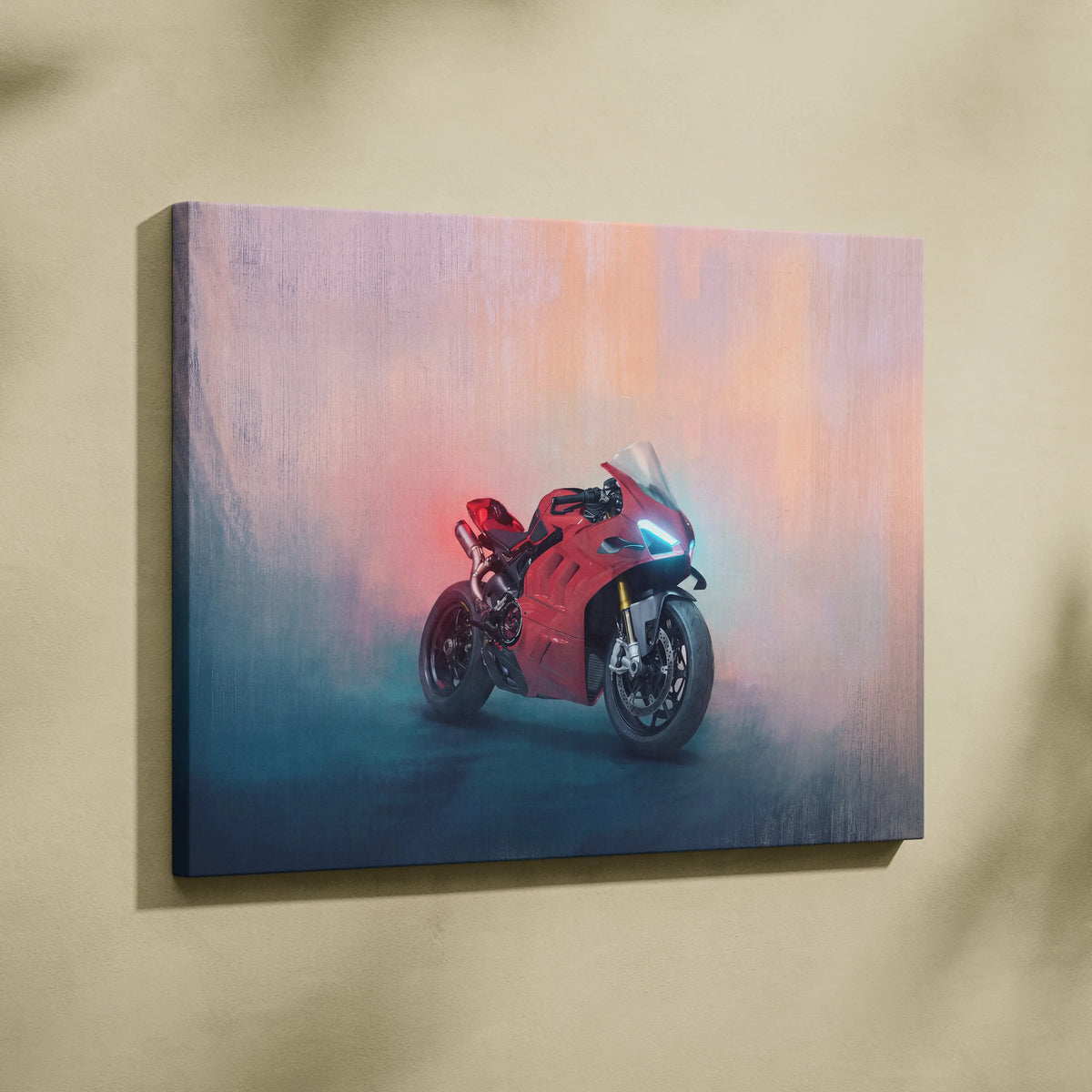 Ducati Panigale V4 Inspired Canvas Art, Supersport Wall Art & Italian Superbike Racing Poster Decor
