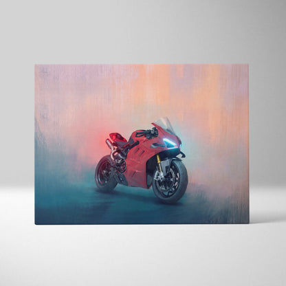 Ducati Panigale V4 Inspired Canvas Art, Supersport Wall Art & Italian Superbike Racing Poster Decor