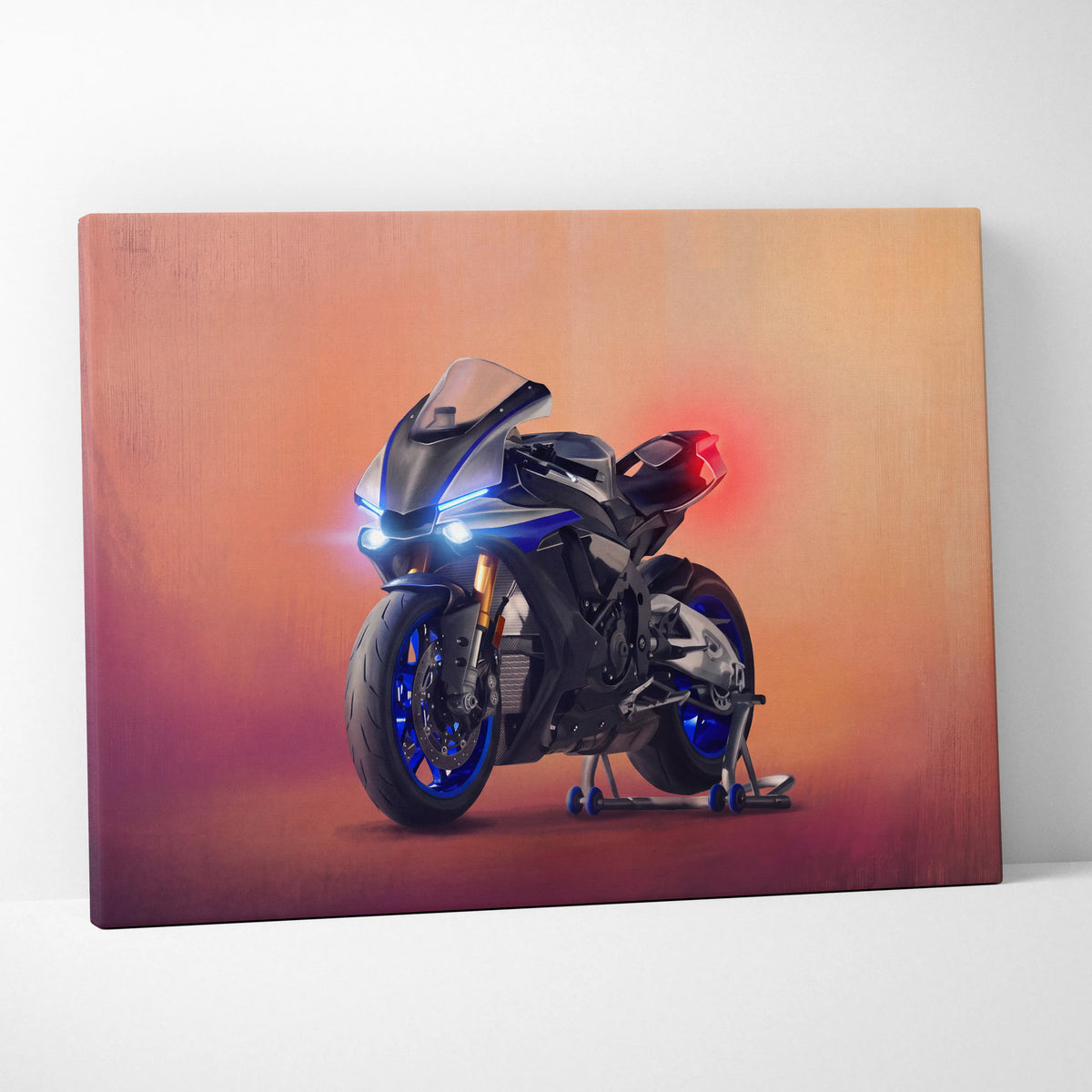 Yamaha R1M Inspired Canvas Art, Sport Bike Wall Art, Track Superbike & Garage Poster
