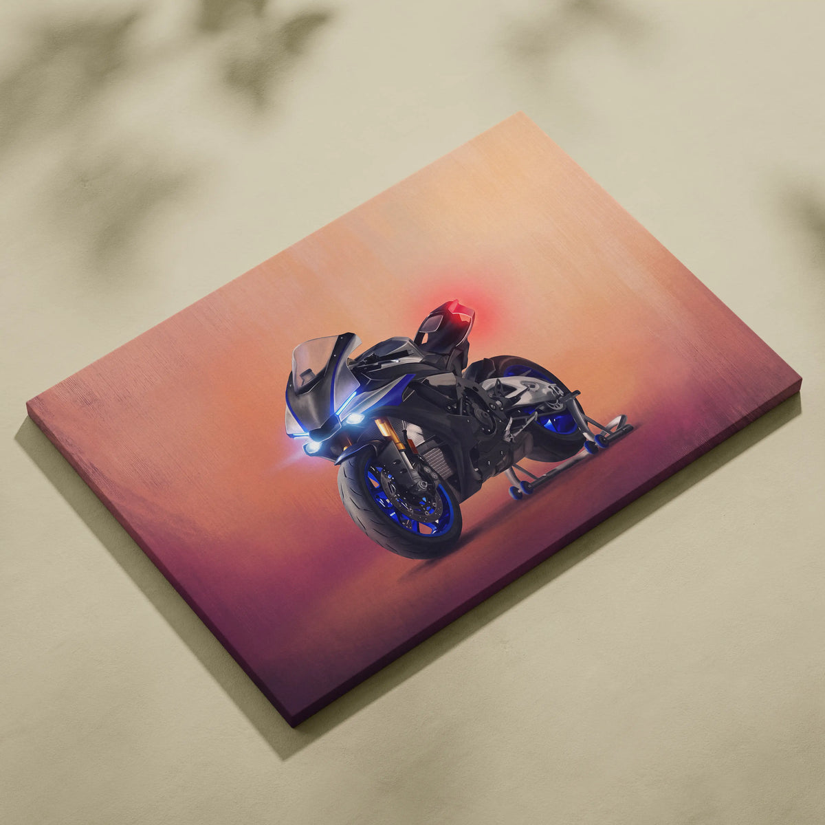 Yamaha R1M Inspired Canvas Art, Sport Bike Wall Art, Track Superbike & Garage Poster