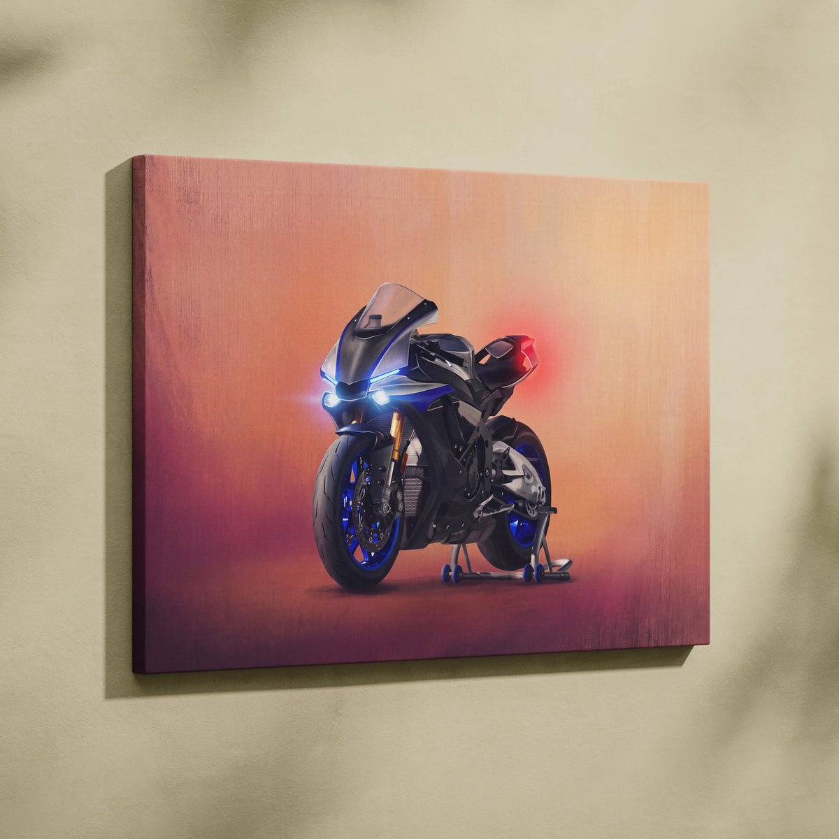 Yamaha R1M Inspired Canvas Art, Sport Bike Wall Art, Track Superbike & Garage Poster