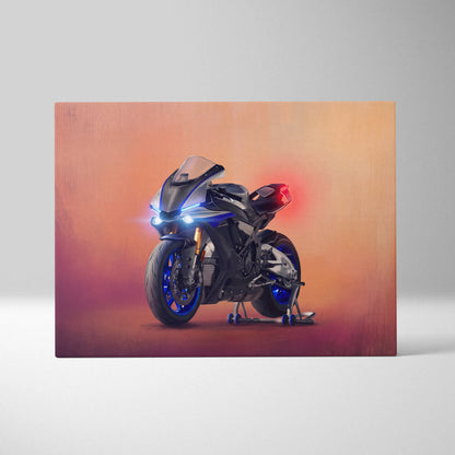 Yamaha R1M Inspired Canvas Art, Sport Bike Wall Art, Track Superbike & Garage Poster
