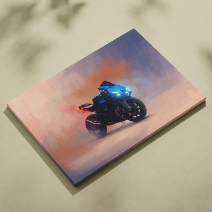 Yamaha YZF-R1 Inspired Sport Bike Wall Art, Canvas Art, Track Racing Poster & Home Decor
