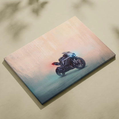 Yamaha YZF-R6 Inspired Sport Bike Wall Art, Stealth Canvas Print & Track Racing Decor