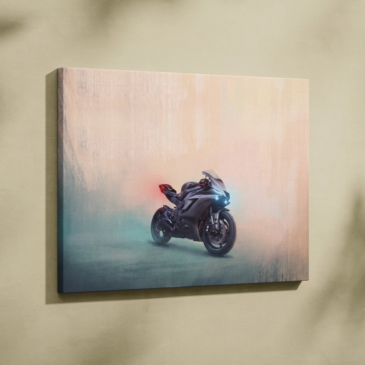 Yamaha YZF-R6 Inspired Sport Bike Wall Art, Stealth Canvas Print & Track Racing Decor