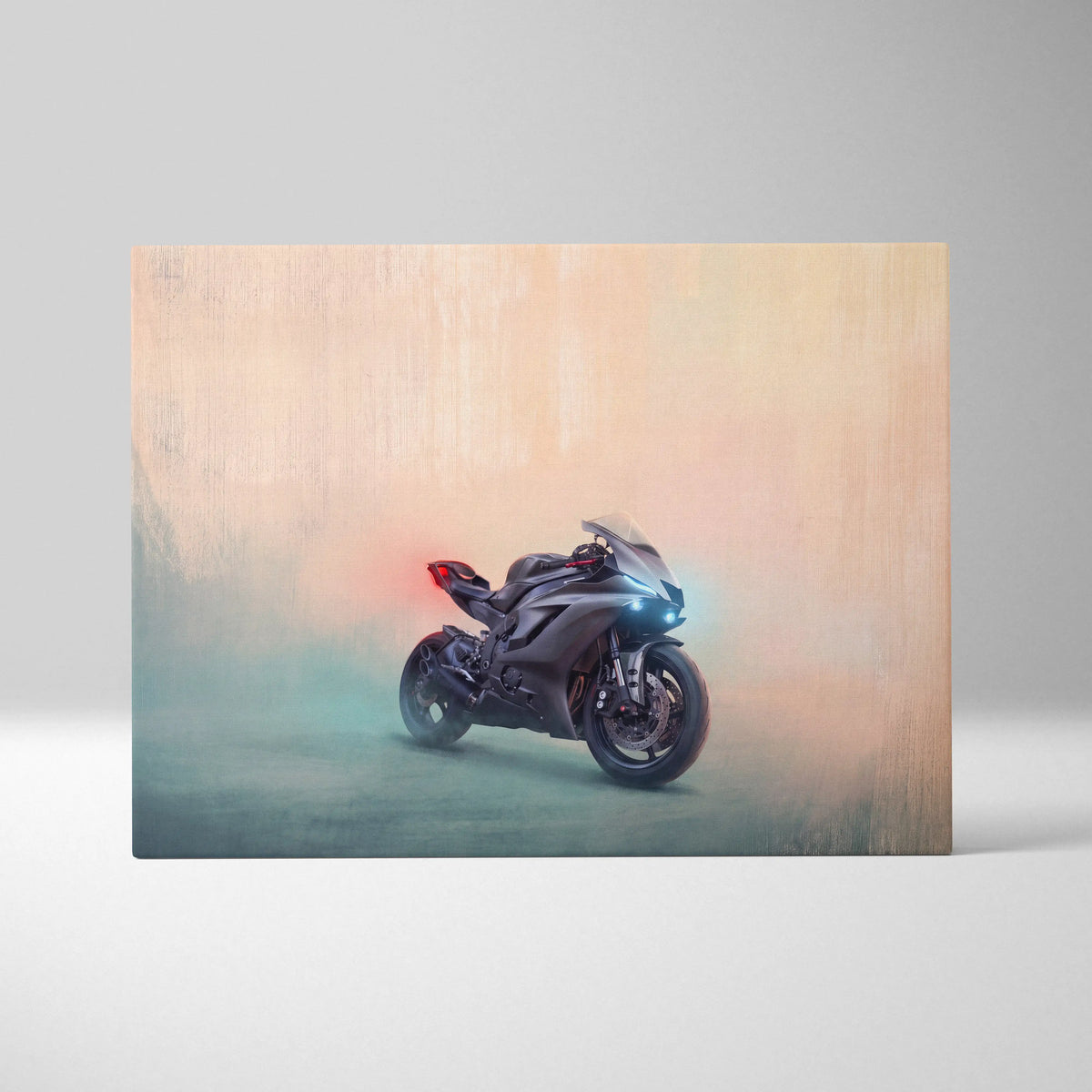 Yamaha YZF-R6 Inspired Sport Bike Wall Art, Stealth Canvas Print & Track Racing Decor