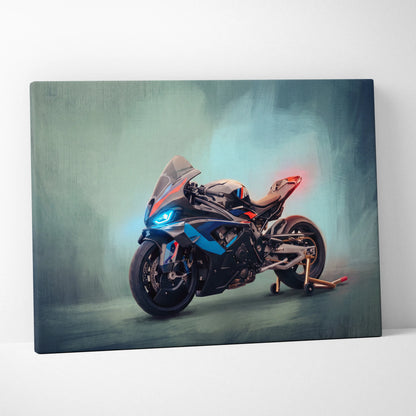 BMW M1000RR Inspired Canvas Art, Superbike Supersport Wall Art & Racing Enthusiast Decor