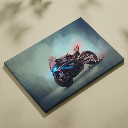 BMW M1000RR Inspired Canvas Art, Superbike Supersport Wall Art & Racing Enthusiast Decor