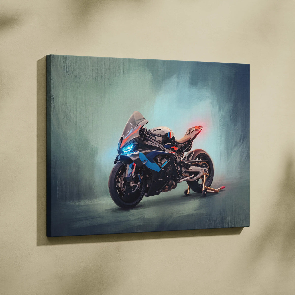 BMW M1000RR Inspired Canvas Art, Superbike Supersport Wall Art & Racing Enthusiast Decor