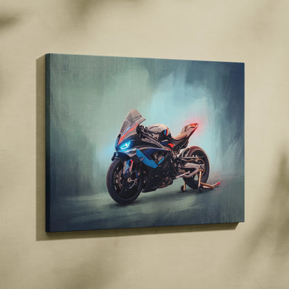 BMW M1000RR Inspired Canvas Art, Superbike Supersport Wall Art & Racing Enthusiast Decor