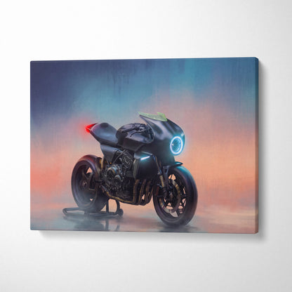 Custom Motorcycle Wall Art, Streetfighter Canvas Print & Modern Garage Decor