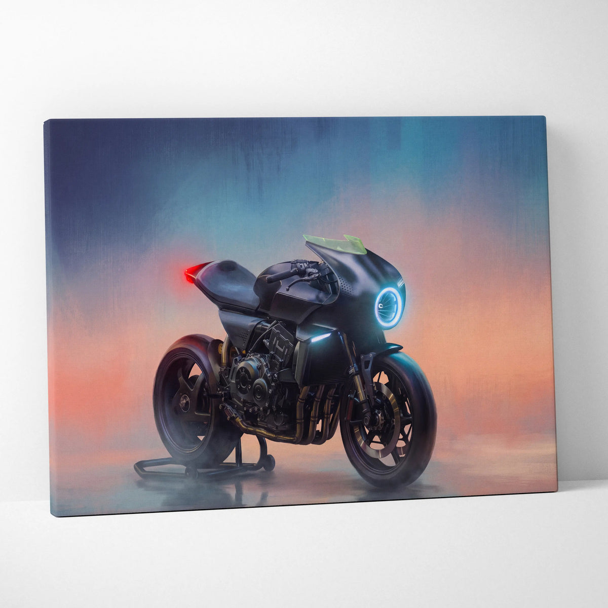 Custom Motorcycle Wall Art, Streetfighter Canvas Print & Modern Garage Decor