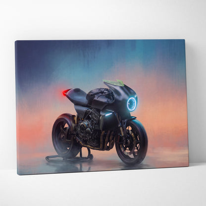 Custom Motorcycle Wall Art, Streetfighter Canvas Print & Modern Garage Decor