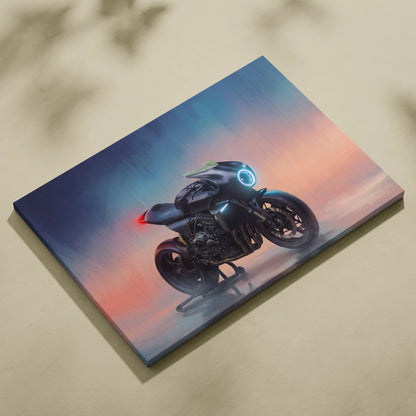 Custom Motorcycle Wall Art, Streetfighter Canvas Print & Modern Garage Decor