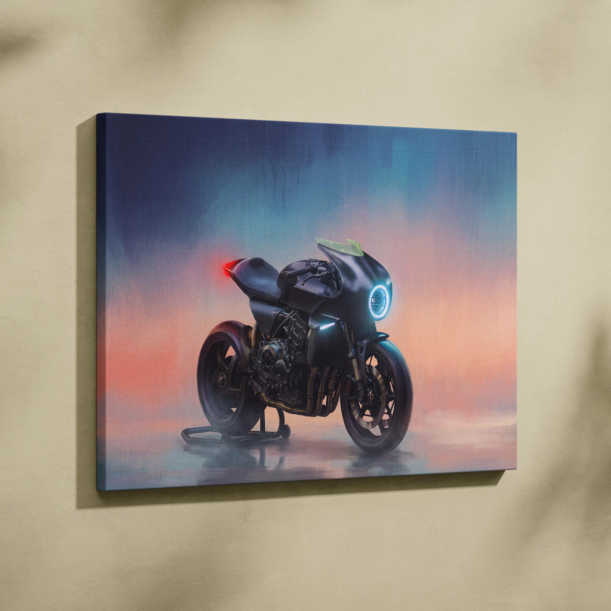 Custom Motorcycle Wall Art, Streetfighter Canvas Print & Modern Garage Decor