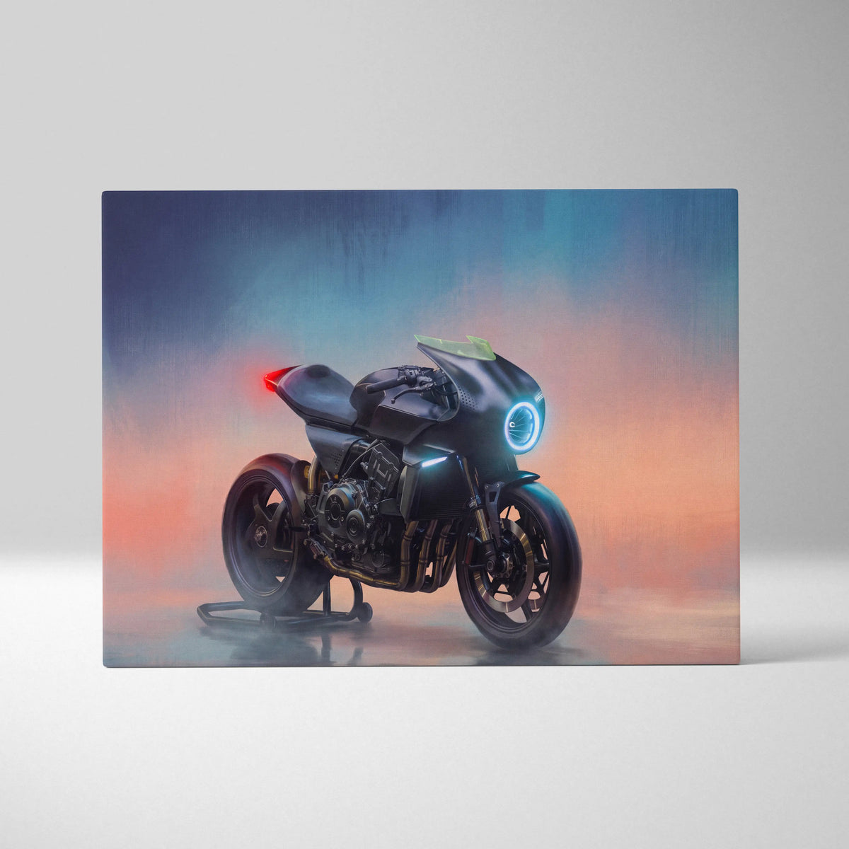 Custom Motorcycle Wall Art, Streetfighter Canvas Print & Modern Garage Decor