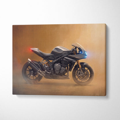 Triumph Speed Triple 1200RR Inspired Motorcycle Wall Art, Naked Bike Canvas Print & Garage Decor