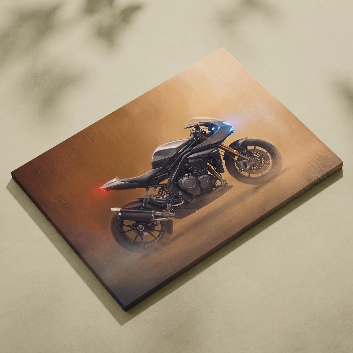 Triumph Speed Triple 1200RR Inspired Motorcycle Wall Art, Naked Bike Canvas Print & Garage Decor
