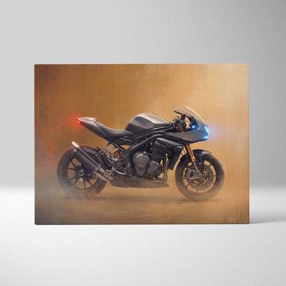 Triumph Speed Triple 1200RR Inspired Motorcycle Wall Art, Naked Bike Canvas Print & Garage Decor