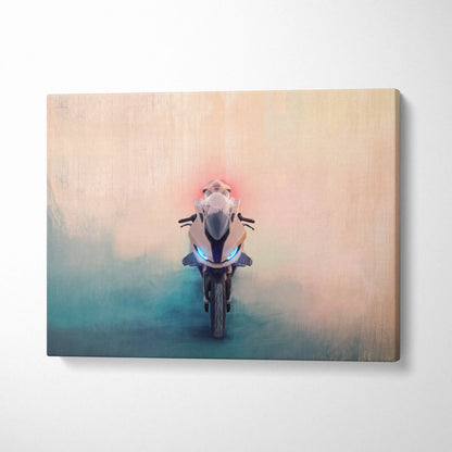BMW S1000RR Inspired Supersport Wall Art, Modern Canvas Art & Motorcycle Garage Decor