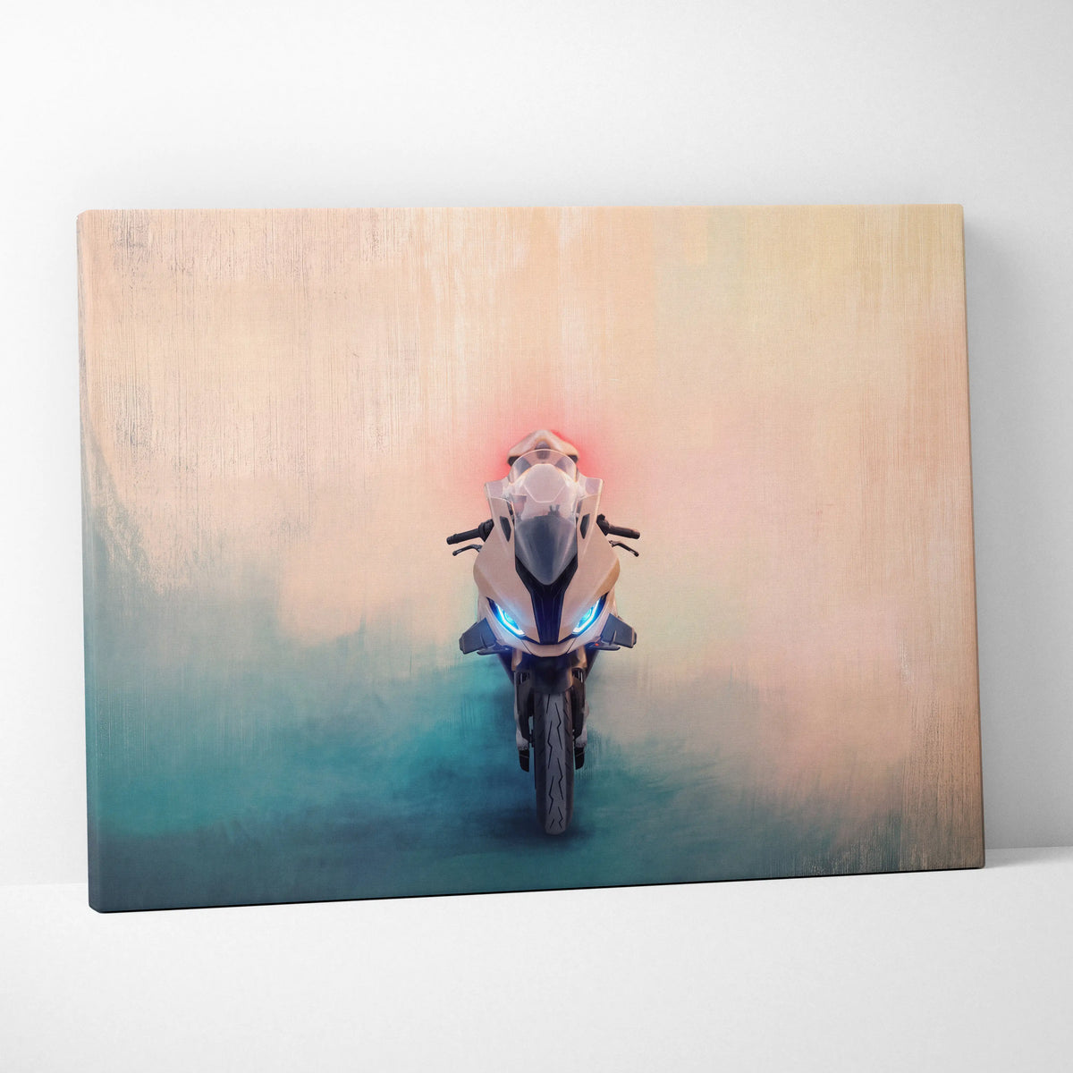 BMW S1000RR Inspired Supersport Wall Art, Modern Canvas Art & Motorcycle Garage Decor