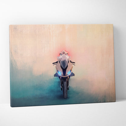 BMW S1000RR Inspired Supersport Wall Art, Modern Canvas Art & Motorcycle Garage Decor