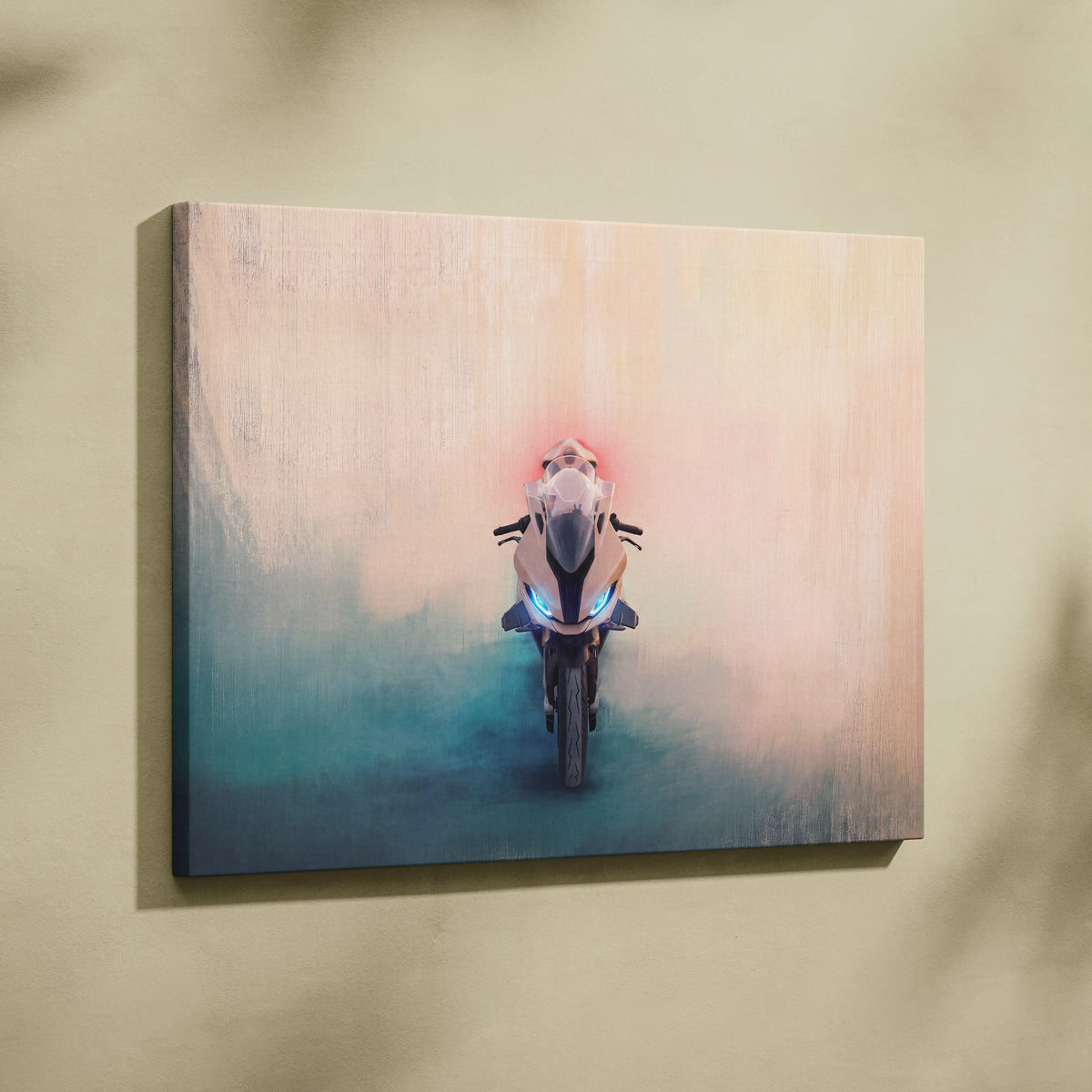 BMW S1000RR Inspired Supersport Wall Art, Modern Canvas Art & Motorcycle Garage Decor