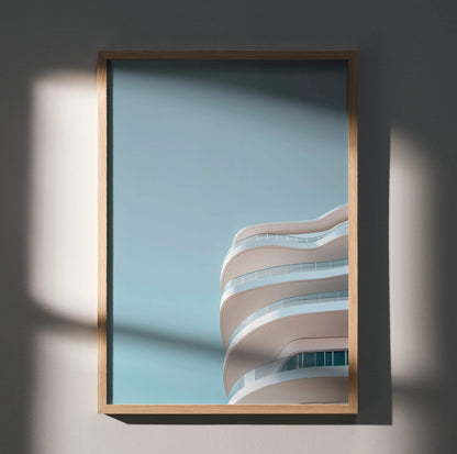 Modern Minimalist Building Art Print Poster | Vertical - Throttle Designs