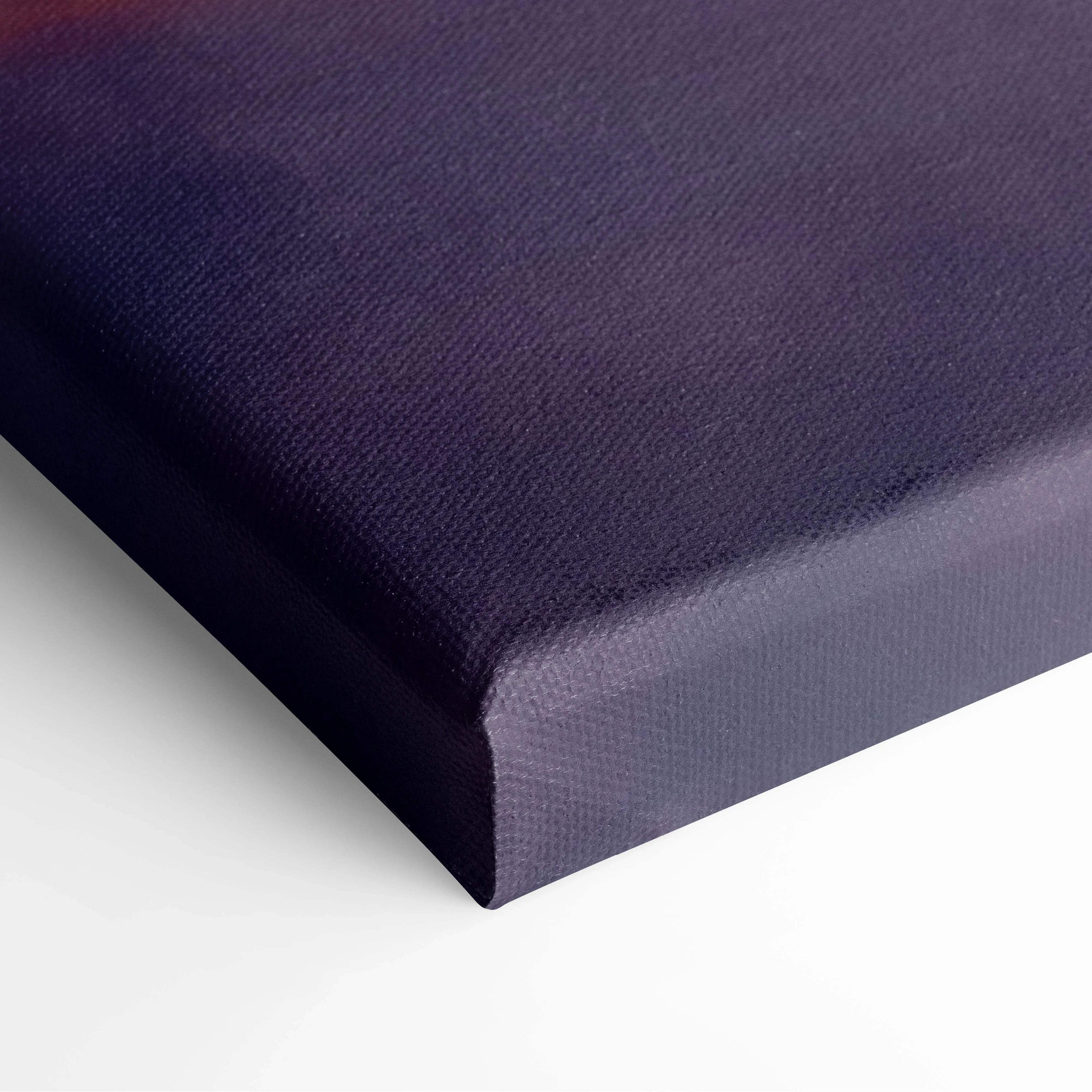 Dreamlike aurora over calm water canvas art in dark navy textured weave