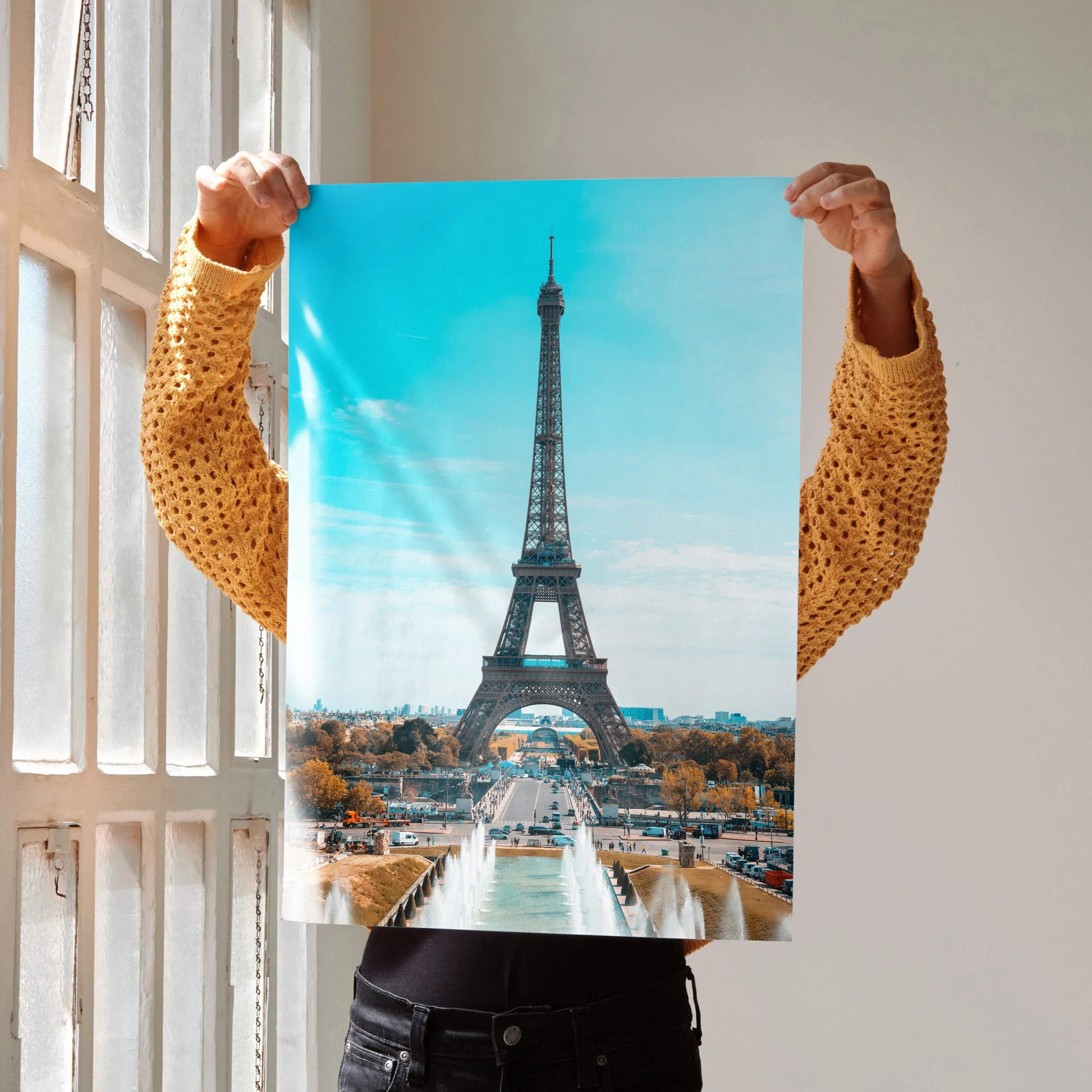 Eiffel Tower Elegant Art Print Poster Wall Decor | Vertical - Throttle Designs