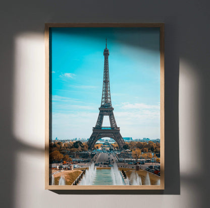 Eiffel Tower Elegant Art Print Poster Wall Decor | Vertical - Throttle Designs