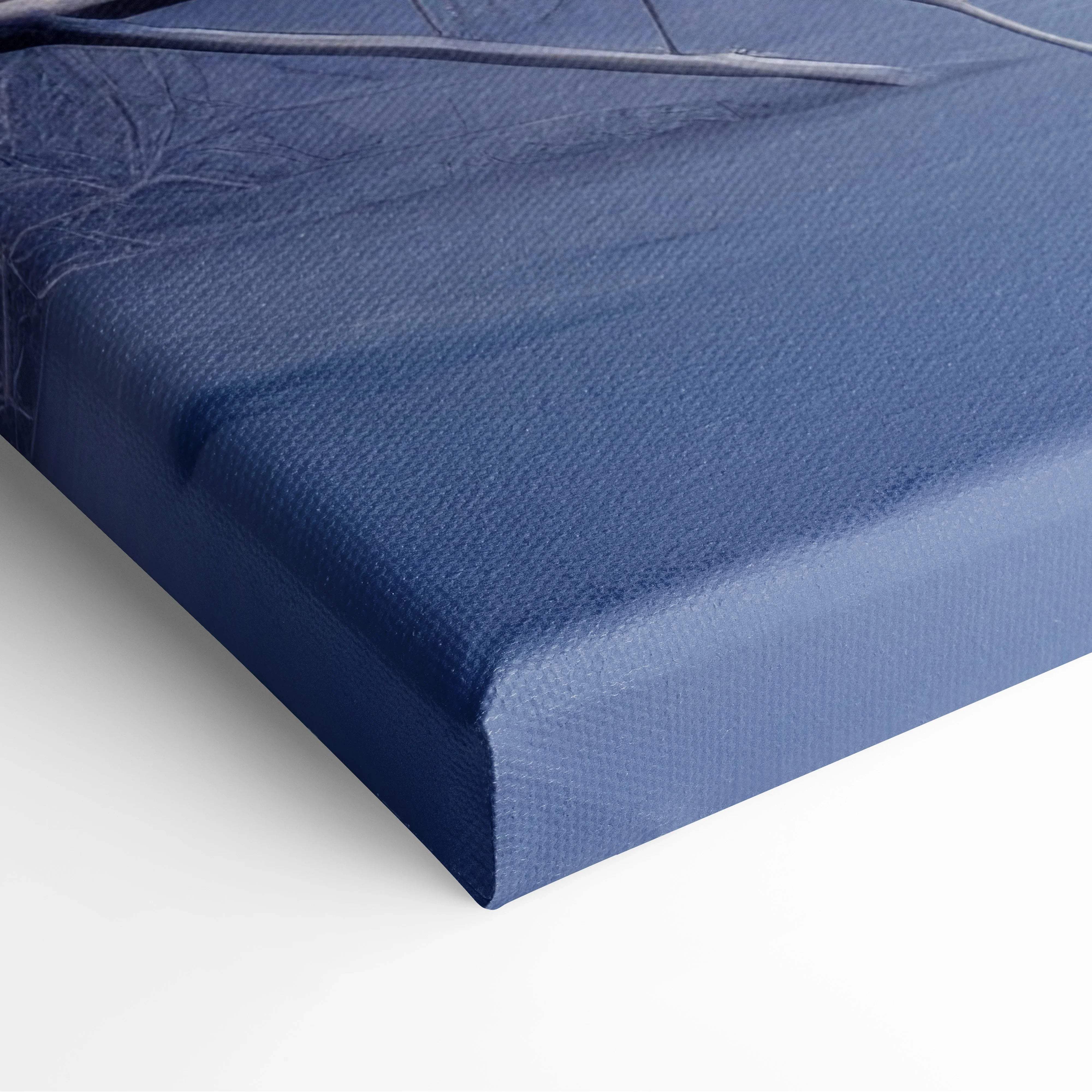 Deep blue textured canvas back of Dreamlike Winter Landscape wall art