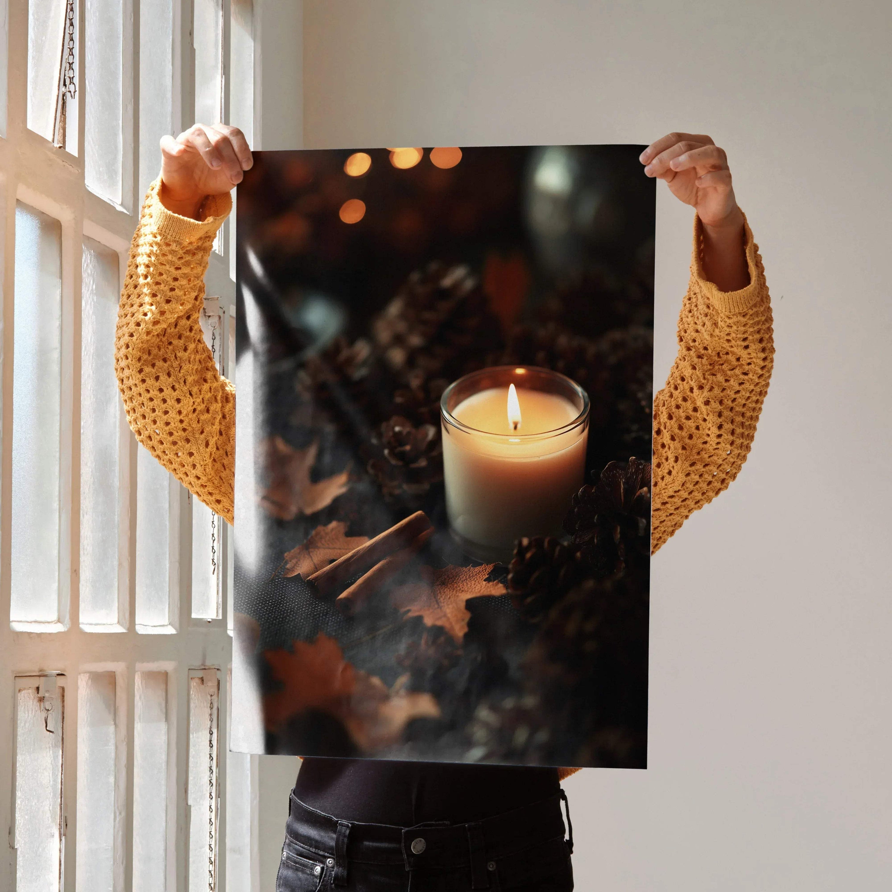 Tranquil Candle Art Print Poster for Wall Decor | Vertical - Throttle Designs