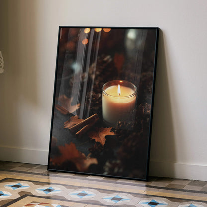 Tranquil Candle Art Print Poster for Wall Decor | Vertical - Throttle Designs