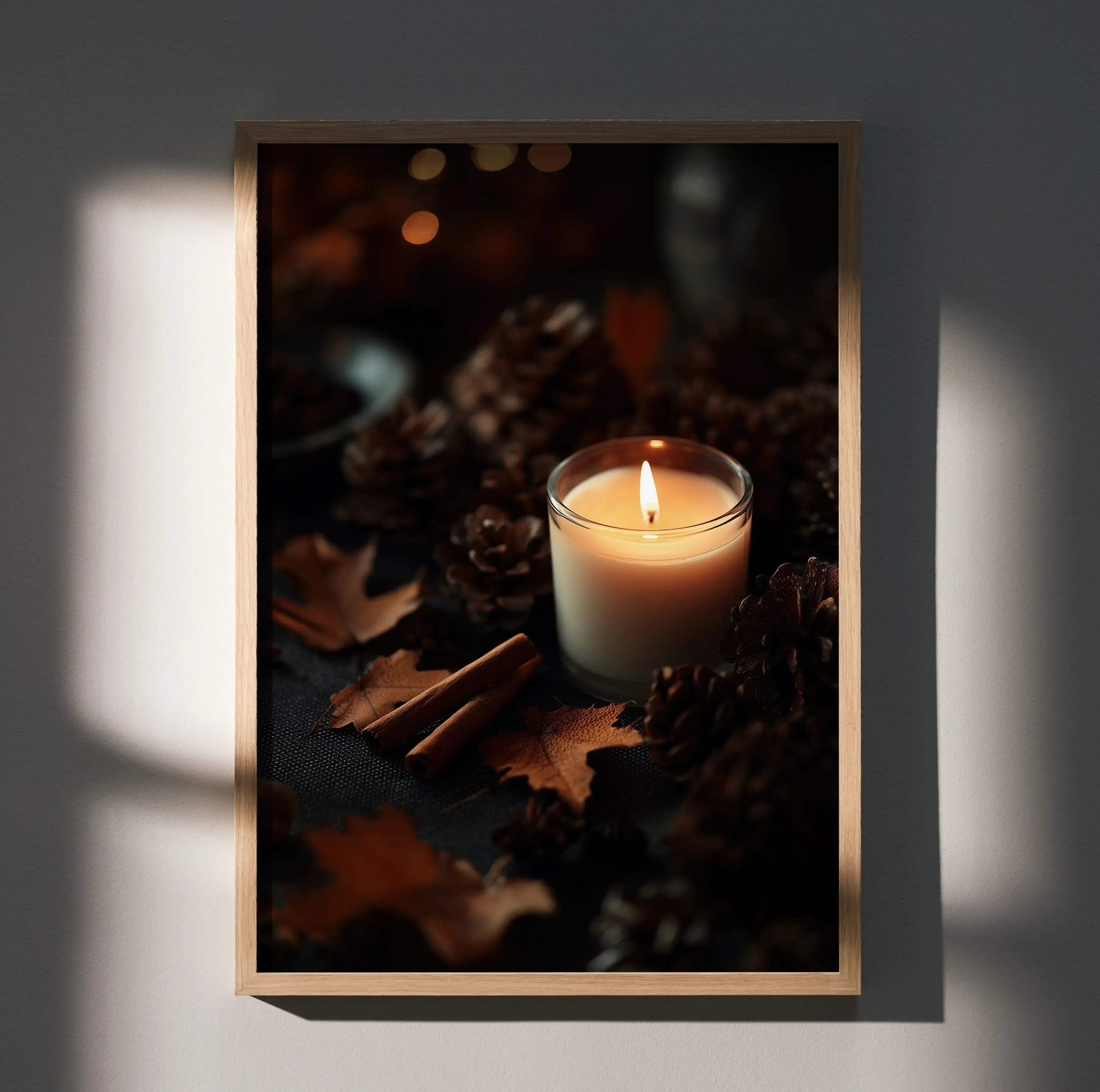 Tranquil Candle Art Print Poster for Wall Decor | Vertical - Throttle Designs