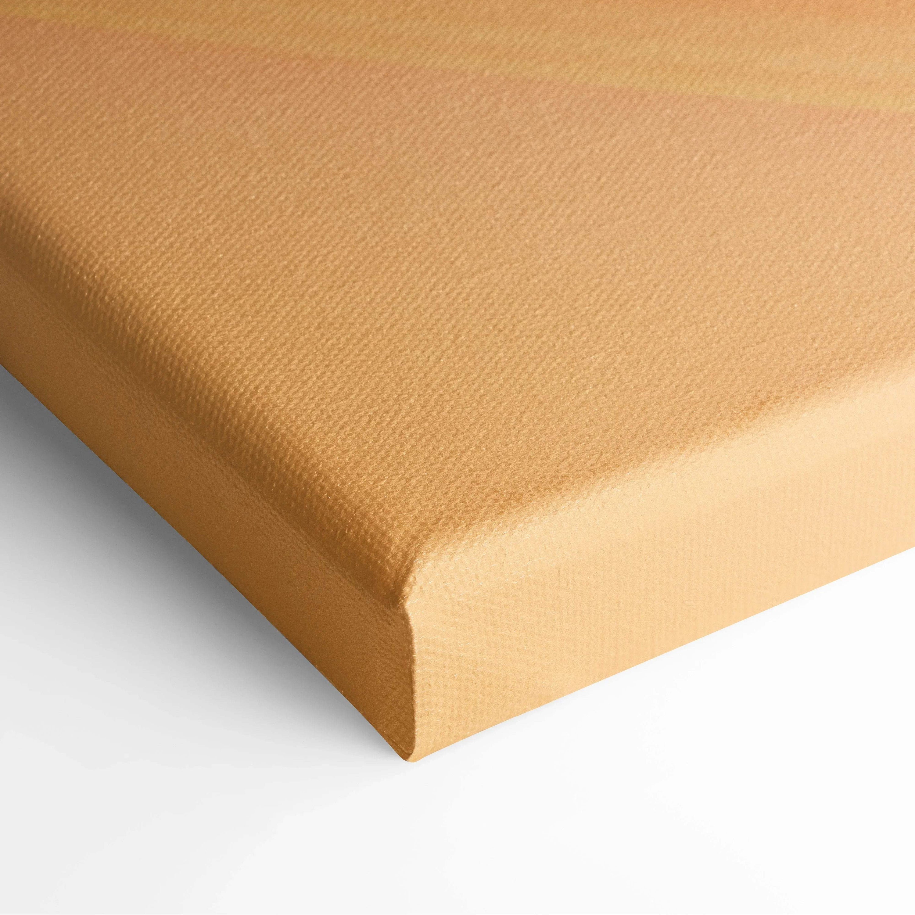 Beige canvas stretched tightly on wooden frame with visible fabric texture, ready for wall art display.