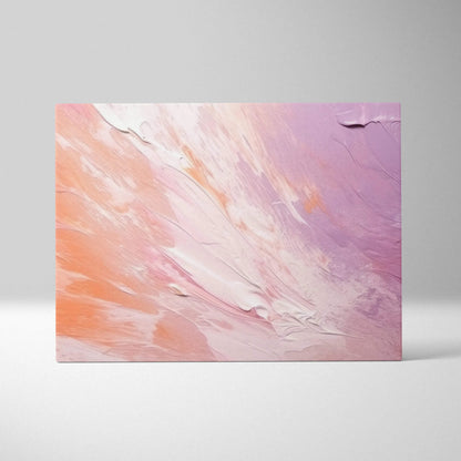 Abstract digital art canvas with soft pastel pink, peach, and lavender brushstrokes and textured layers.