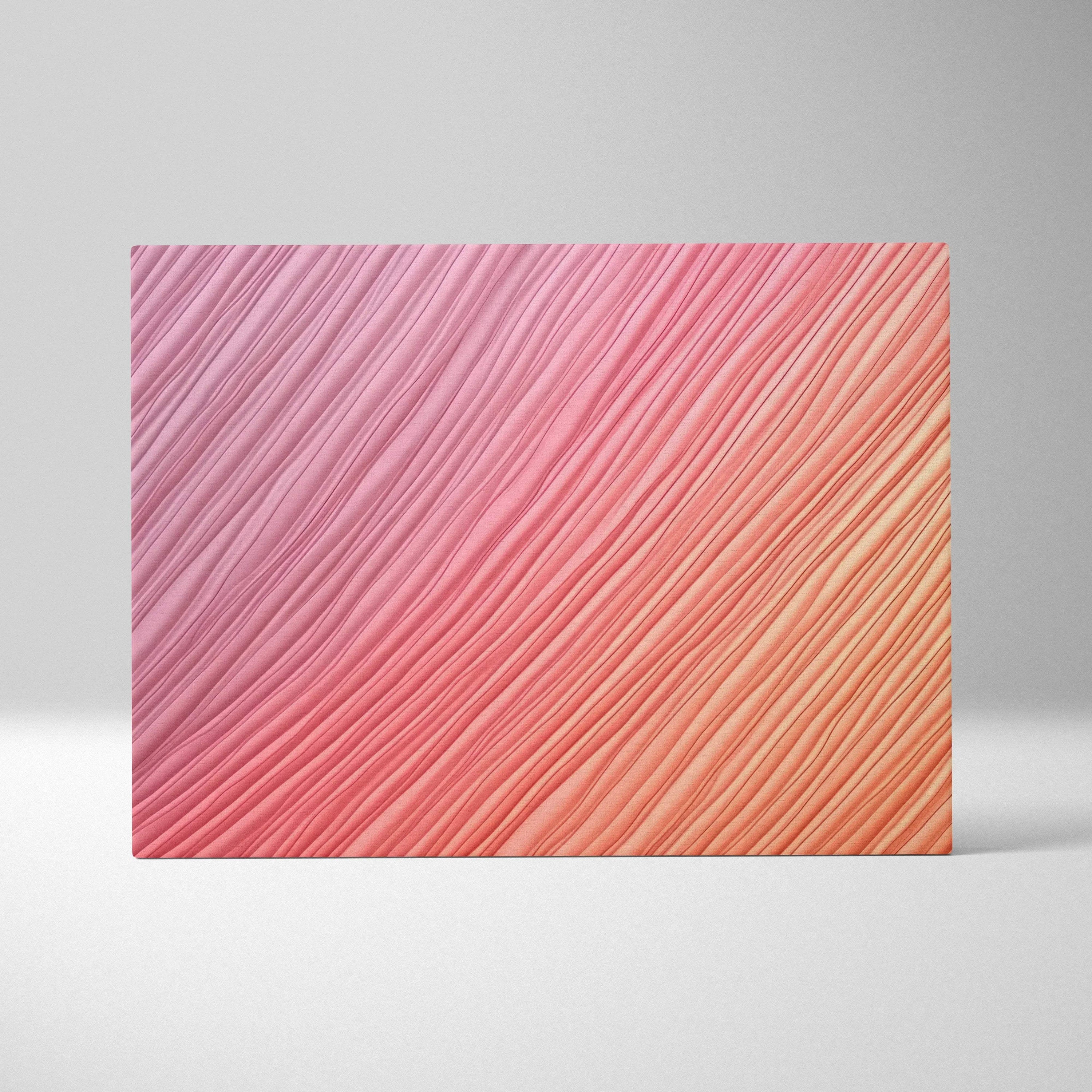 Abstract digital art canvas with diagonal textured lines in pink, coral, and orange hues.