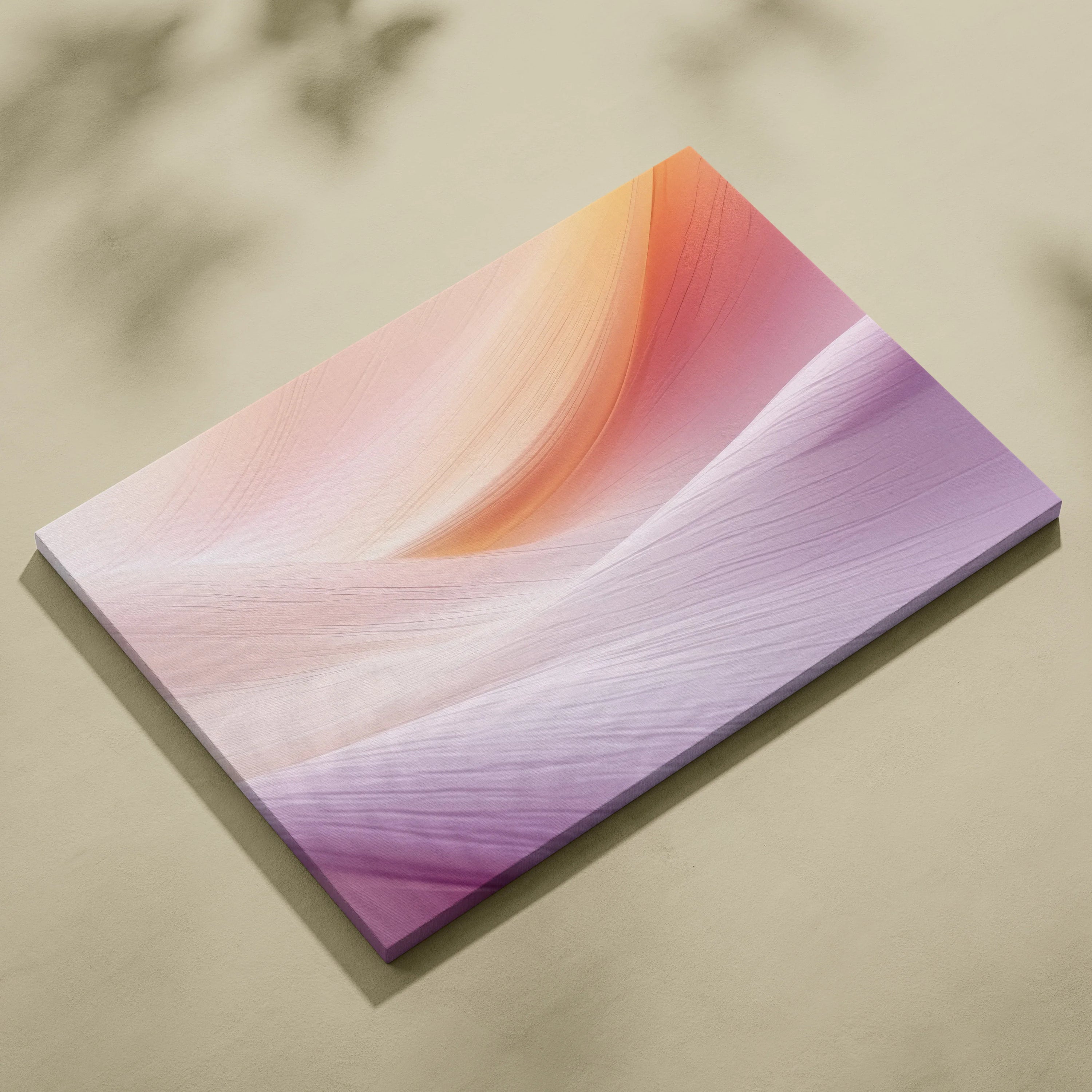 Abstract digital art canvas with soft gradient waves in pastel shades of pink, purple, and orange.