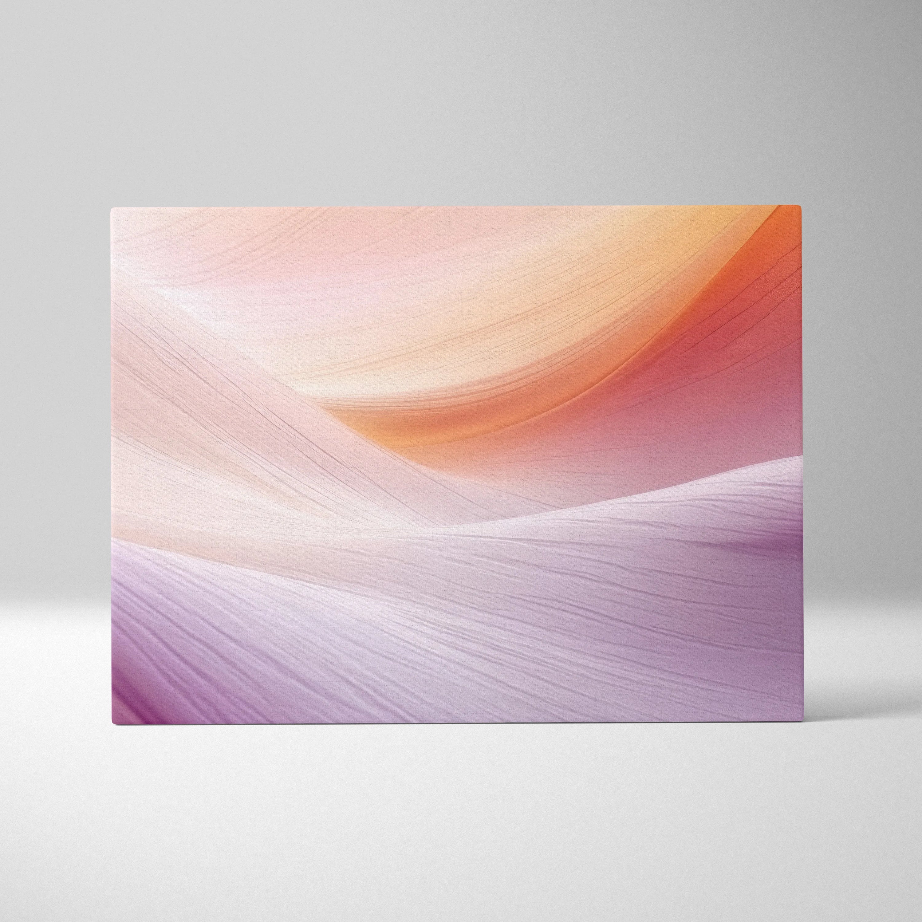Abstract digital canvas art with flowing brushstroke patterns in soft peach, pink, and lavender tones.