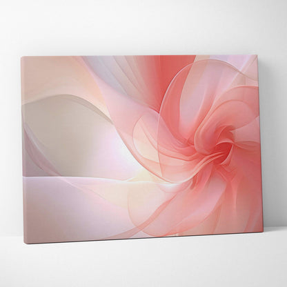 Abstract digital art canvas with soft flowing shapes in pastel pink and beige tones, wall art for modern decor.