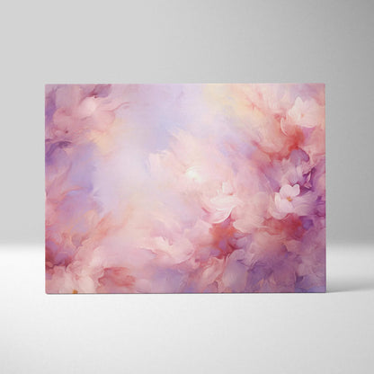 Abstract digital canvas art with soft pastel pink, purple, and peach tones blending in a fluid, airy pattern.